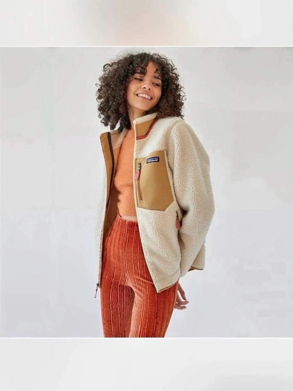 Patagonia Women'Small Classic Retro-X Jacket Beige & Brown Size Small - Picture 2 of 5